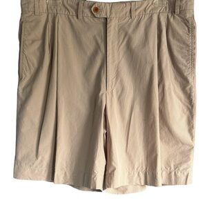 Jeff Rose Golf Shorts Men’s Size 40 Inseam 9” Pleated Beige Gingham Check ￼‎